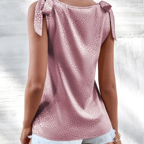 Leopard Print Satin tank Top Blouse - Picture 7 of 10